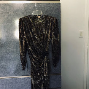 Vintage 1970's Animal Print Wrap Around Dress